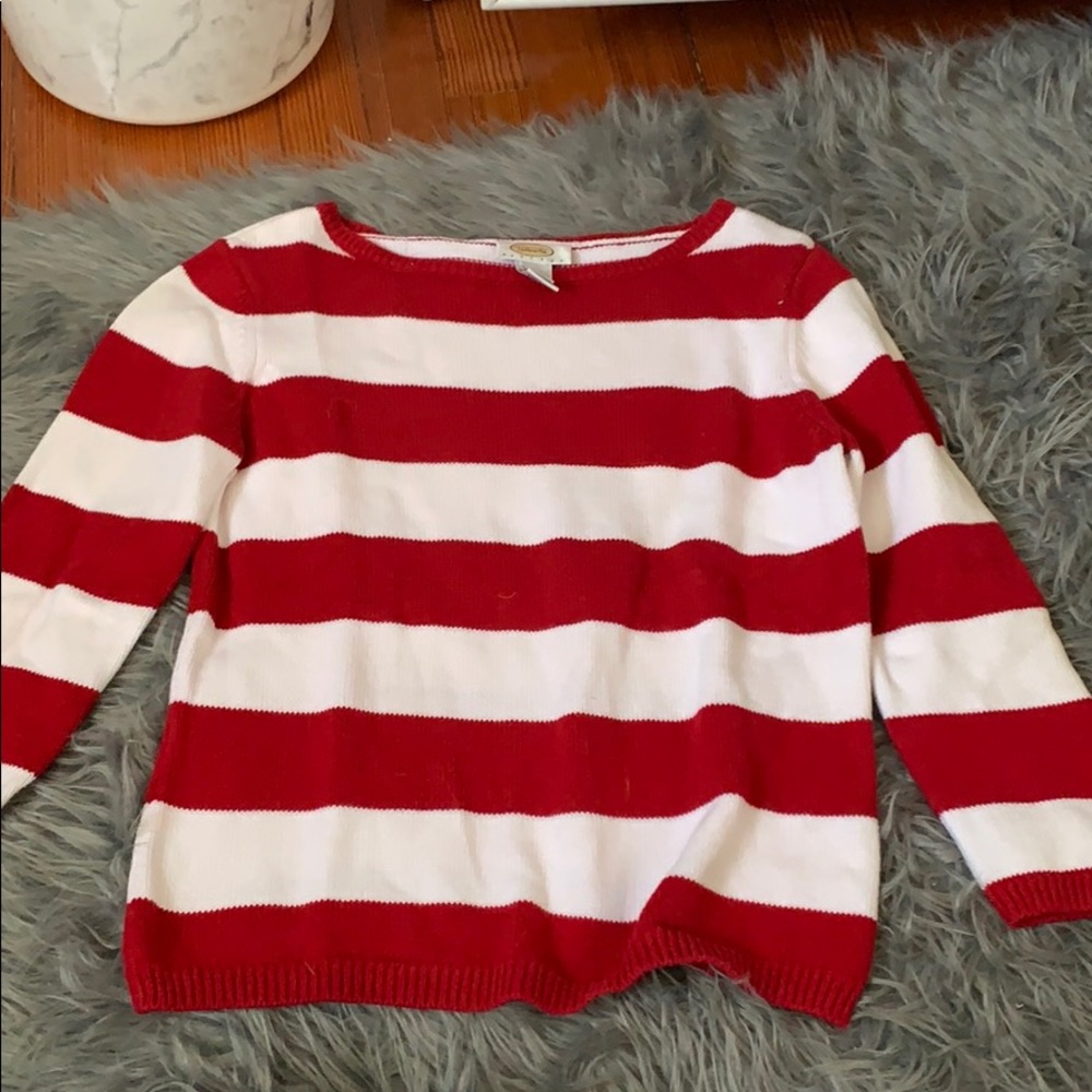 Red and white sweater
